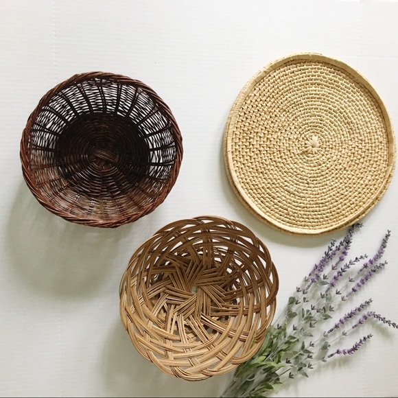 Other - Vntg Basket Set Wall Hanging Boho Bohemian Decor